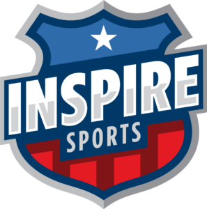 Inspire Sports written over a badge
