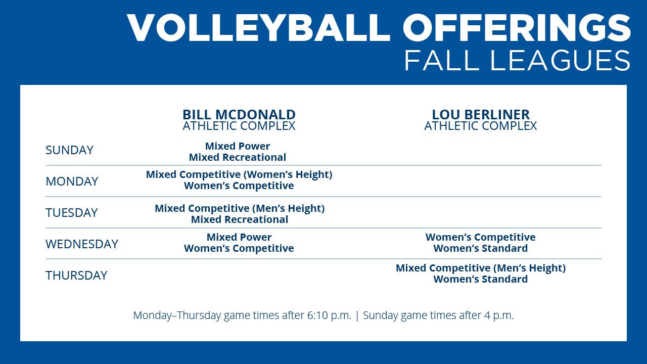 Adult Volleyball Leagues Columbus Recreation and Parks Department