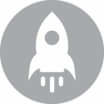 Rocket in a gray circle