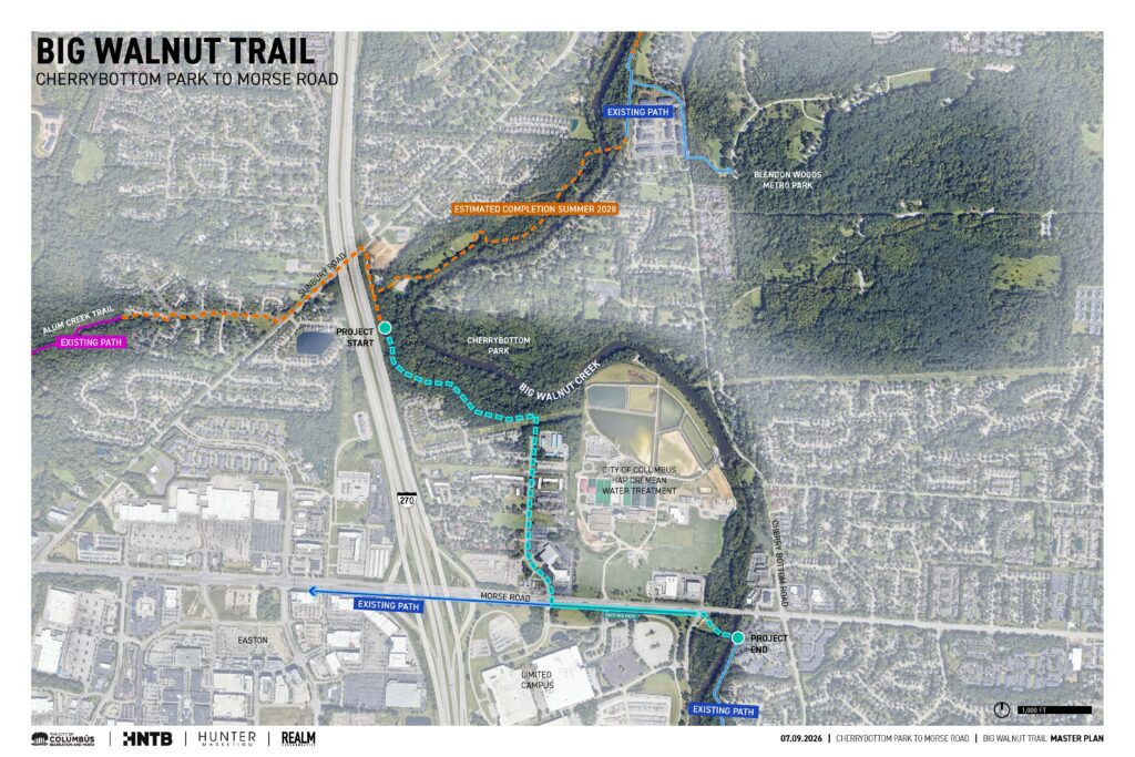 Big Walnut Trail - Cherrybottom Park to Morse Road Map